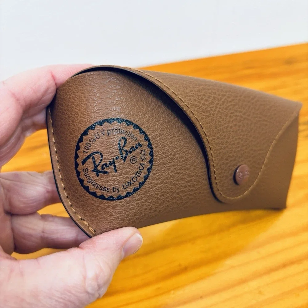 Ray Ban Brown Glasses Case Snap Closure Lined‎ Interior - Case Only